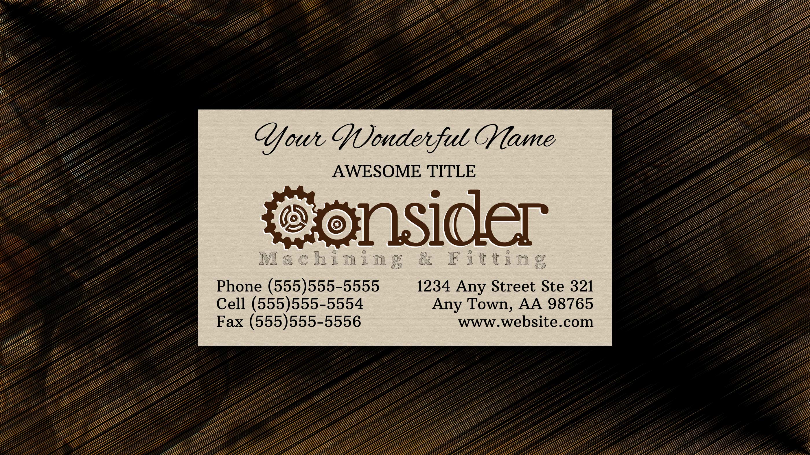 Business Card Design with a logo that reads Consider