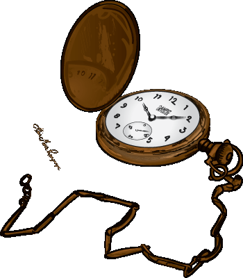 Bronze antique pocket watch sketch.